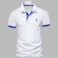Aiden | Men's Contrast-Trim Short-Sleeve Cotton Blend Polo Shirt