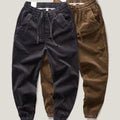 Ryan | Men's Corduroy Jogger Chino Pants Elastic Waist Drawstring, Charcoal