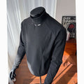 James | Men's Fine-Knit Mock-Neck Sweater Metal Rivet Slim Fit