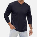 Owen | Men's Long Sleeve Henley Shirt Button Placket Casual Top