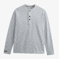 Oliver | Men's Long Sleeve Striped Henley Shirt Regular Fit Button Placket