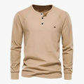 Caleb | Men's Long Sleeve Waffle Knit Henley Shirt Casual Fit