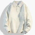 Henry | Men's Oversized Ribbed Knit Polo Sweater with Chest Pocket