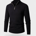 Nathan | Men's Quarter-Zip Ribbed Knit Sweater Stand Collar
