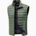Aiden | Men's Quilted Puffer Vest Stand-Collar Full-Zip Sleeveless Jacket