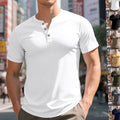 Sebastian | Men's Short-Sleeve Cotton Henley Shirt Button Placket