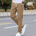 Caleb | Men's Slim-Fit Drawstring Elastic Waist Khaki Pants Sportliche