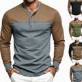 Alexander | Men's Slim-Fit Long Sleeve Henley Shirt Contrast Colorblock