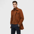 Daniel | Men's Slim-Fit Wool Blend Tweed Coat Double-Collar Winter Overcoat