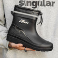 Alexander | Men's Waterproof Short Rain Boots Drawstring Ankle Rubber