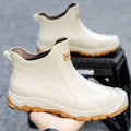 William | Men's Waterproof Slip-On Ankle Rain Boots Reinforced Toe