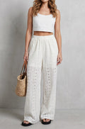 Harper | Women's Broderie Anglaise Elasticated Wide Leg Pants