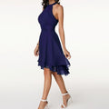 Mia | Women's Chiffon Halter-Neck Pleated A-Line Cocktail Dress