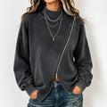 Victoria | Women's Diagonal Zip Drop-Shoulder Oversized Sweatshirt Jacket