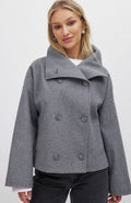 Mia | Women's Double-Breasted Short Wool-Look Coat