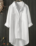 Luna | Women's Long Sleeve Button-Down Cotton-Linen Blouse