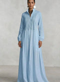 Scarlett | Women's Long Sleeve Pintuck Maxi Shirtdress