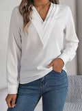 Scarlett | Women's Long Sleeve Wrap-Front V-Neck Blouse