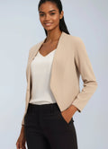 Isabella | Women's Open-Front Cropped Structured Blazer Jacket