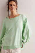 Evelyn | Women's Oversized Balloon Sleeve Crewneck Sweatshirt Exposed Seams