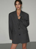 Olivia | Women's Oversized Button-Front Relaxed Blazer