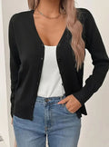 Luna | Women's V-Neck Button-Front Long-Sleeve Cardigan Sweater