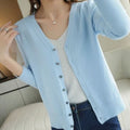Victoria | Women's V-Neck Button-Front Long Sleeve Knit Cardigan Sweater