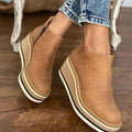Mia | Women's Wedge Platform Zip-Up Ankle Boots