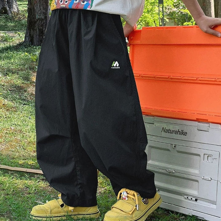 Kids Unisex Wide-Leg Outdoor Jogger Pants - Black
