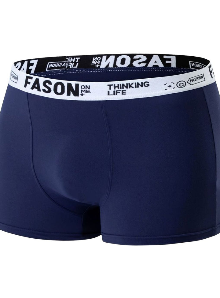 Men's Antibacterial Stretch Trunk Boxer Briefs, Navy Blue