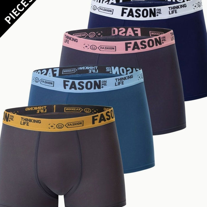 Men's Antibacterial Stretch Trunk Boxer Briefs, Navy Blue