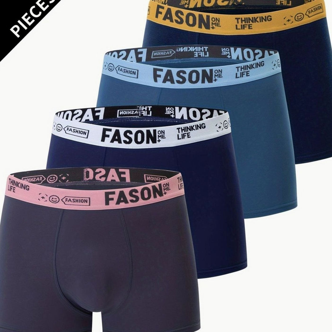 Men's Antibacterial Stretch Trunk Boxer Briefs, Navy Blue