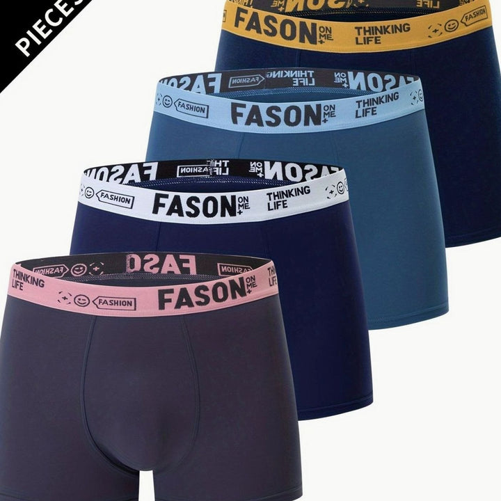 Men's Antibacterial Stretch Trunk Boxer Briefs, Navy Blue