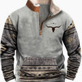 Alexander | Men's Aztec Fleece Quarter-Zip Pullover Sweater Kangaroo Pocket