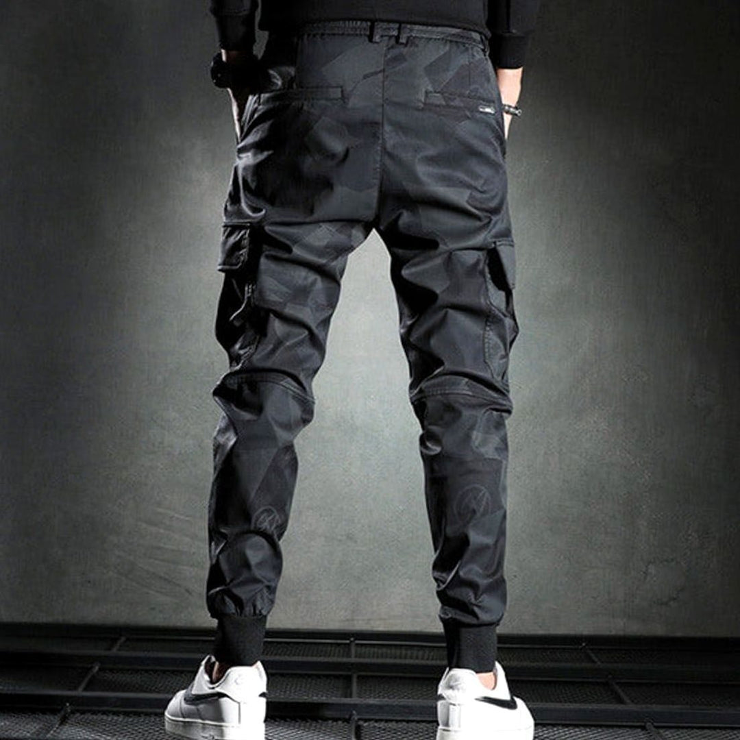 Men's Camo Jogger Cargo Pants Multi-Pocket Tapered Fit
