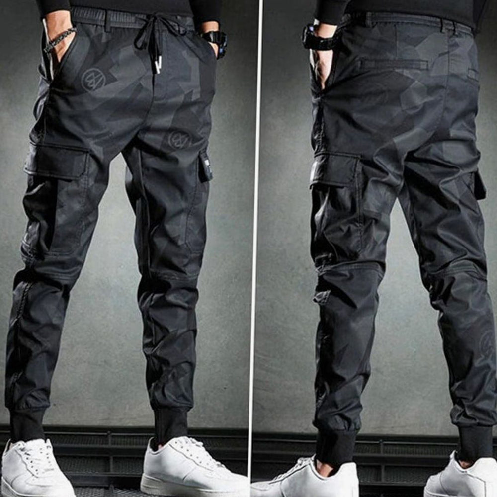 Men's Camo Jogger Cargo Pants Multi-Pocket Tapered Fit