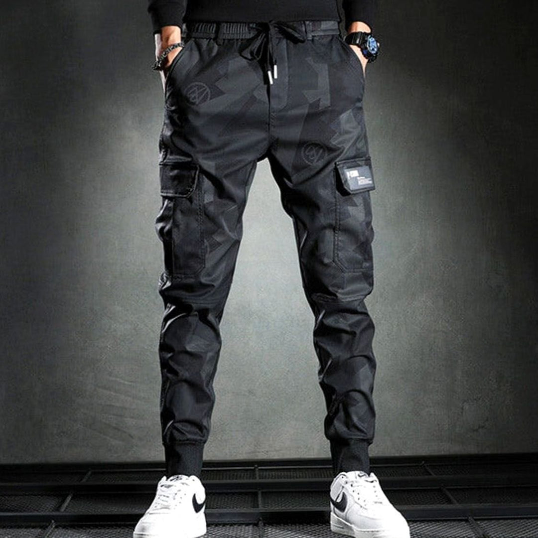 Men's Camo Jogger Cargo Pants Multi-Pocket Tapered Fit