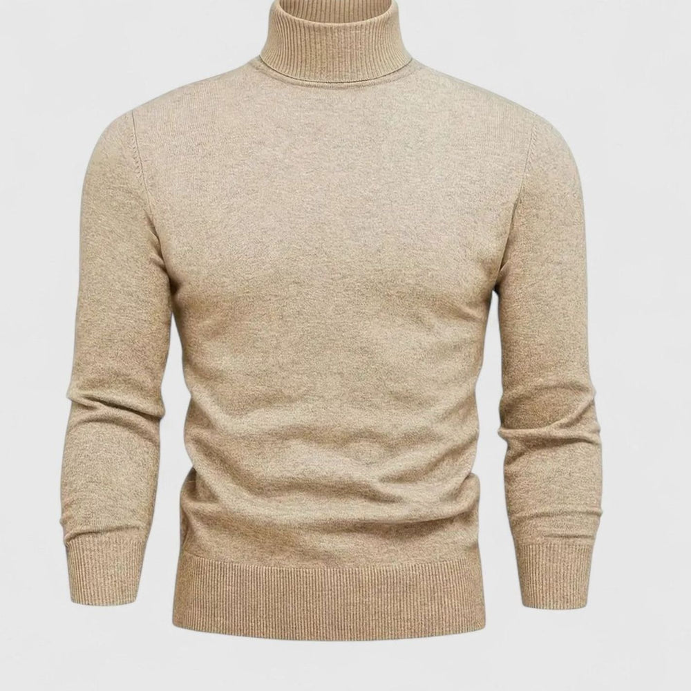 Men's Cashmere-Blend Turtleneck Pullover Sweater - Beige