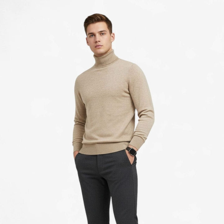 Men's Cashmere-Blend Turtleneck Pullover Sweater