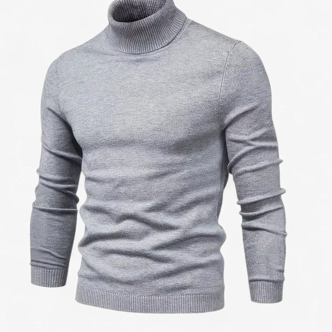 Men's Cashmere-Blend Turtleneck Pullover Sweater - Grey