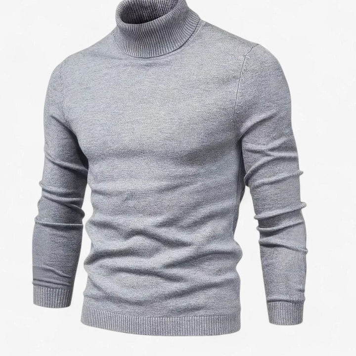 Men's Cashmere-Blend Turtleneck Pullover Sweater - Grey
