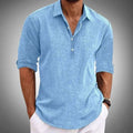 Matthew | Men's Classic Fit Long Sleeve Linen Polo Shirt