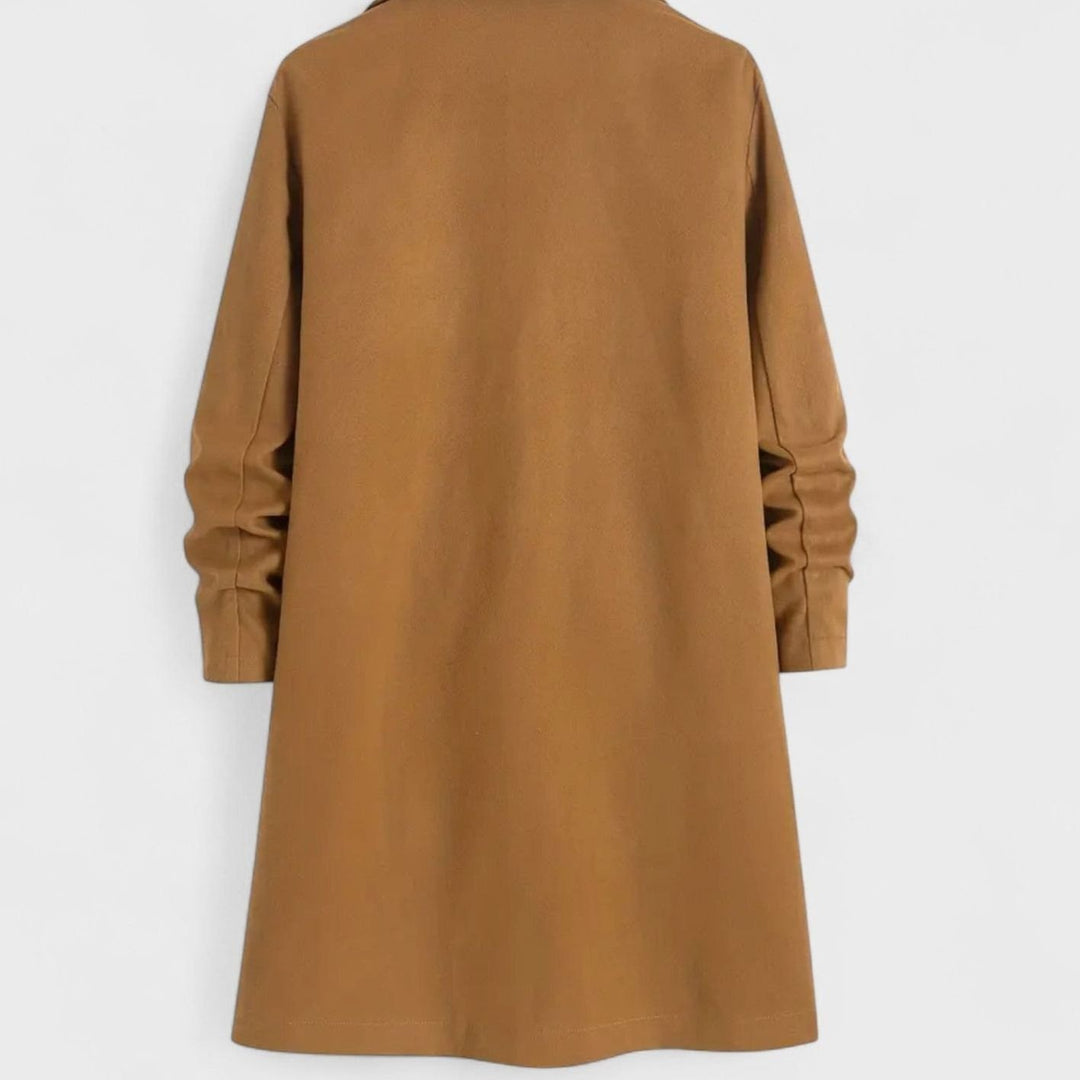 Men's Classic Notch-Lapel Single-Breasted Long Overcoat