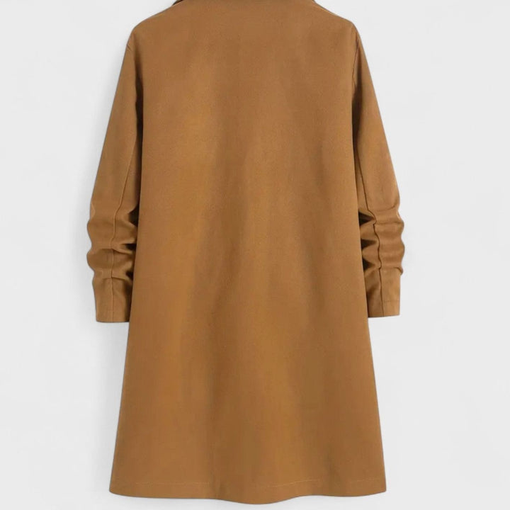 Men's Classic Notch-Lapel Single-Breasted Long Overcoat