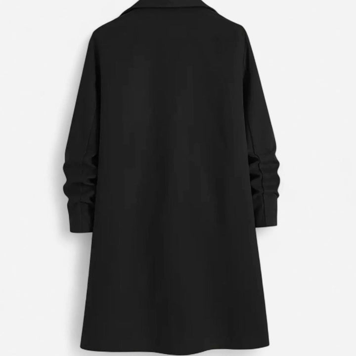 Men's Classic Notch-Lapel Single-Breasted Long Overcoat