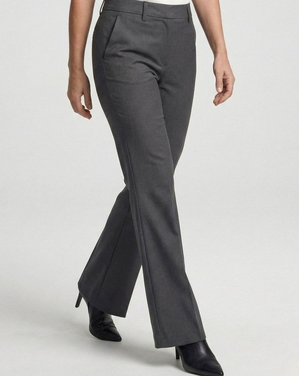 Men's Classic Straight-Leg Dress Pants Creased Suit Trousers - Gray