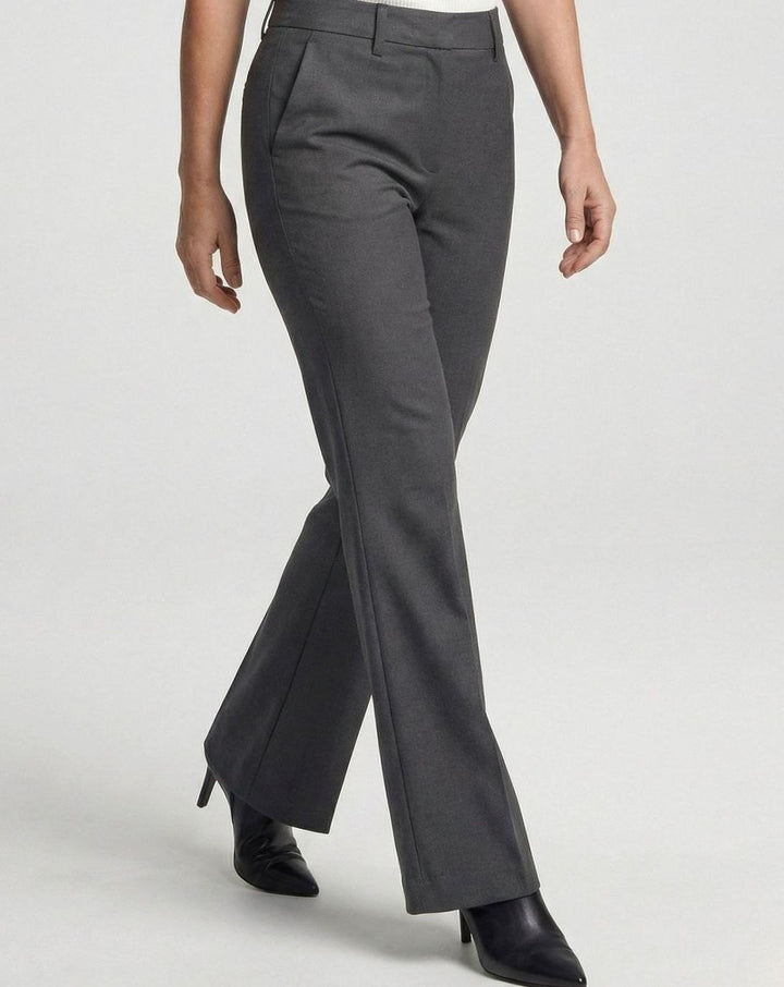 Men's Classic Straight-Leg Dress Pants Creased Suit Trousers - Gray