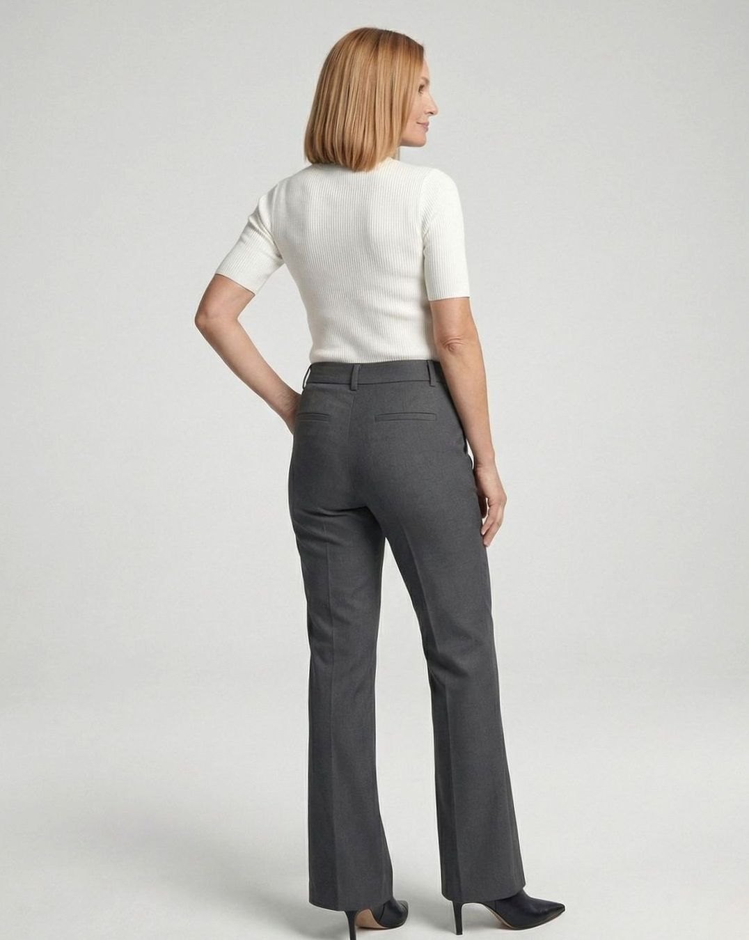 Men's Classic Straight-Leg Dress Pants Creased Suit Trousers