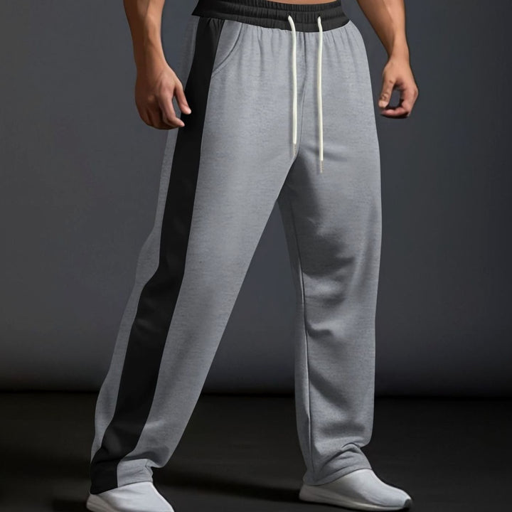 Men's Color-Block Drawstring Sweat Pants Straight Leg