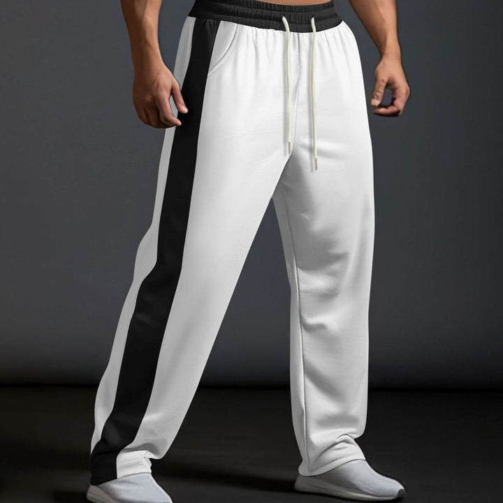 Men's Color-Block Drawstring Sweat Pants Straight Leg